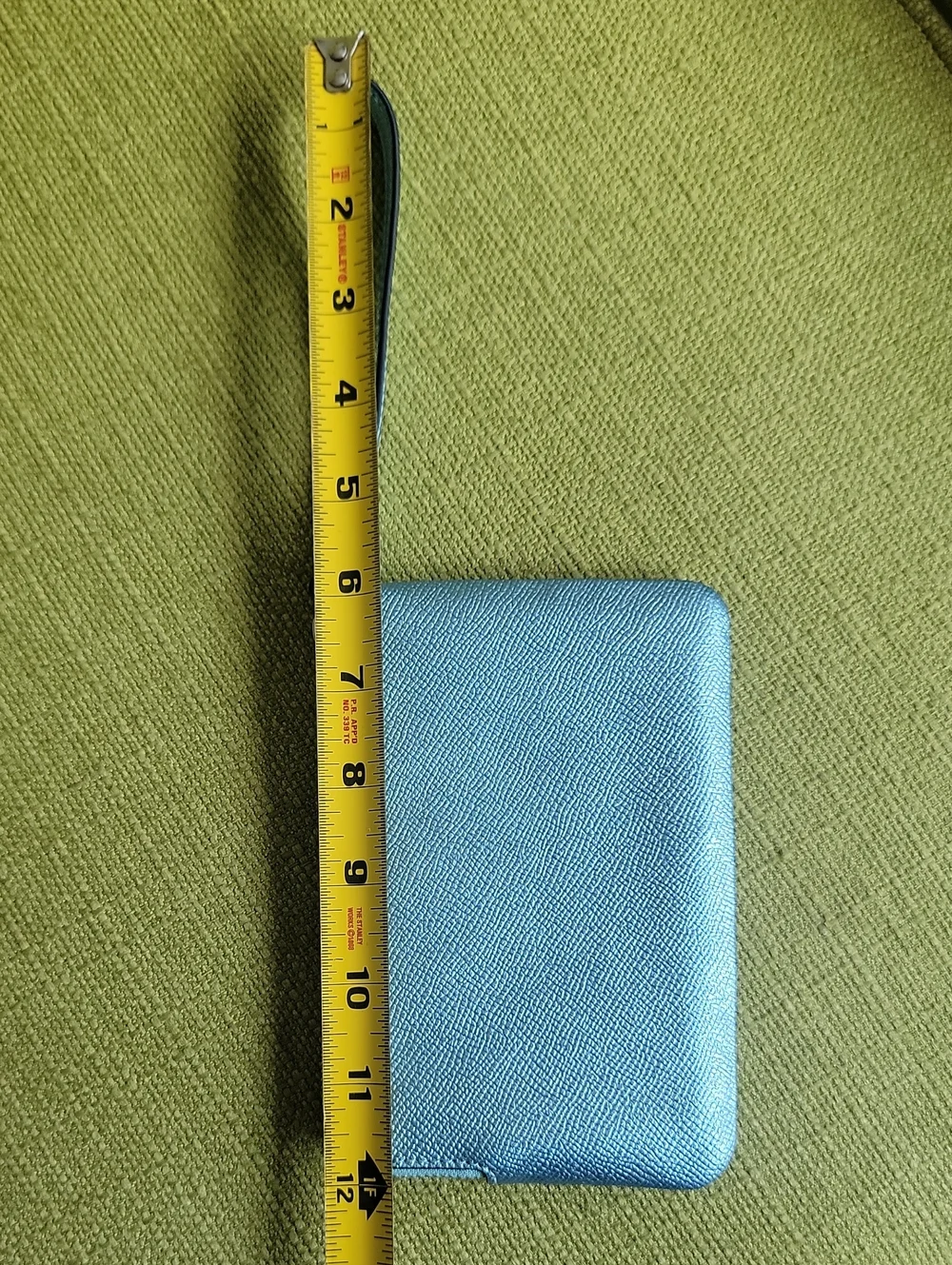 Coach Metallic Teal Leather Wristlet